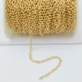 14k gold-filled 3mm flattened O-chain roll for DIY jewelry making accessories - Round Wire 14K Gold Filled