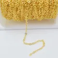Détail de la chaîne en O plaquée or 14k sur bobine pour bijoux DIY accessoires - Aplati 18K Laminé d'Or