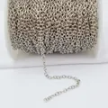 Macro detail of silver plated cable chain on white spool for DIY jewelry making projects - Round Wire White Gold