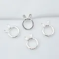 Set de dijes de orejas de conejo plateados para creación de joyas DIY adorables - Plateado