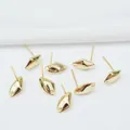 Barocke unregelmäßige Rautenohrstecker aus 14k vergoldetem s925 Silber für DIY Schmuck - 14K Goldgefüllt (K13)