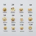 Varietà di distanziatori a fiore placcati oro 14K e copriperle per gioielli fai-da-te - Coppetta Fiore Cavo Stile 1 (M88 1#) / Placcato Oro 14K