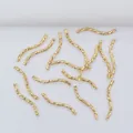 14K gold filled S-shaped twisted metal curved beads for DIY jewelry making sets - 14K Gold