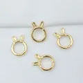 Separadores de cuentas con orejas de conejo chapados en oro 14k para joyería DIY - Color Dorado Relleno de Oro 14K