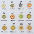 Enamel gold plated floral spacer beads collection for DIY jewelry making and bracelets - Five-Petal Flower Pattern Style (1#) / Antique Gold