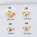 14K gold plated magnetic clasps in heart and star shapes for DIY jewelry making - Rose Style (Q27 1#) / 14K Gold Plated