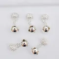 14K gold plated hollow floral bell pendants for DIY jewelry making five pieces set - Bell Style / Silver