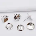 Versilberte flache und netzartige Ohrstecker Rohlinge für DIY Schmuckherstellung Zubehör - 12mm Schale / Platiniert