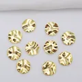 Detailed view of 10 gold-plated wavy spacer beads for DIY baroque style jewelry making - 4mm (A23) / 18K Gold Plated