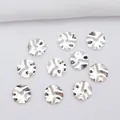 10-piece 14k gold plated irregular wavy silver spacer beads for DIY jewelry making - 4mm (A23) / Silver (Color Retention)