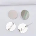 Basi per spille tonde piatte in ottone placcato oro 14k per la creazione di gioielli DIY - 18mm / Argento