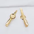 Κλιπ μαλλιών 14K χρυσό με επίπεδη βάση 10mm για χειροποίητα κοσμήματα DIY - Στυλ Δίσκου Δικτύου (H120) / Χρυσό