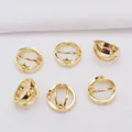 Detailed close-up of 14k gold-filled hollow star and circle beads for DIY jewelry making - 14K Gold Plated