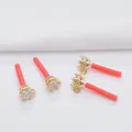 14k vergoldete Stern-Kronen-Ohrstecker mit Zirkonia für DIY-Schmuckherstellung - Krone / 14K Vergoldet