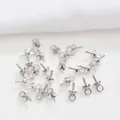 Macro shot of 14k gold-filled screw eye pins for DIY jewelry and half-hole beads - 3mm (M68) / Platinum Plated