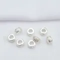 Silver 18k gold plated 6mm Greek key pattern beads for DIY bracelet jewelry making - 6mm Outer Diameter (R41) / Silver (Color Retention)