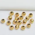 Perles rondes spirales plaquées or 24k pour bijoux DIY avec surface métallique texturée - 4mm / Or