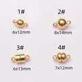Fermoirs magnétiques dorés 24 carats en forme de sphère et cylindre pour bijoux DIY - Sphérique Lisse (S5 1#)
