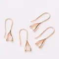 Set van vier 14k vergulde U-oorhaken met hangerclips voor doe-het-zelf sieraden maken - 14K Verguld