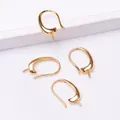 Detailed macro view of 14k gold plated DIY ear hooks with spiral pins for jewelry making - 18K Gold Plated