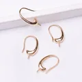 Polished 14k gold plated copper ear hooks with pegs for DIY pearl jewelry making - 14K Gold Plated