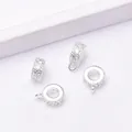 Silberne Abstandsperlen mit Zirkonia und Ösen für die DIY Schmuckherstellung - Silberne Farbe-6mm Außendurchmesser