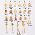 Golden Chinese traditional charms in various shapes like gourd and lotus pendants - Vintage Chinese Pendant (1#)