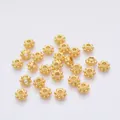 14K vergoldete matte Sonnen-Zwischenperlen mit Textur-Finish für DIY-Schmuckherstellung - 4mm / Antikgold