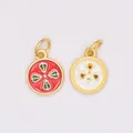 Detail of colorful enamel cloisonne charms with vajra and eye patterns for DIY jewelry - Red And White Wisdom Eye Style (T22-5#)