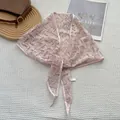 Rosa Spitzen-Halstuch mit Glitzer-Strick für sommerlichen Sonnenschutz und Styling - Rosa