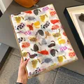 Eleganter Schal aus Baumwollleinen mit buntem Katzenprint und feinen Kurzfransen - 180x90cm / Einzigartiges Muster Farbe