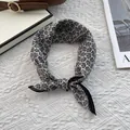 Elegant black paisley print silk cotton neck scarf styled on a minimalist backdrop - 70x70cm / Small Paisley White