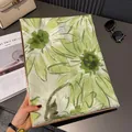 Sciarpa leggera con stampa margherite verdi e frange per spiaggia e viaggi - 180*90CM / Margherita-Verde