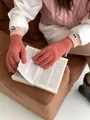 Damen Strickhandschuhe in Rosa mit flauschigen Bündchen für Wärme im Winter - Koreanisches Rosa