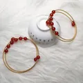 Handmade 14K gold filled red agate double-layer wrap bracelet for women - Red Agate Style