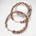 Handmade 14K gold filled tourmaline beaded bracelet with pearls and colorful stones - Multicolor