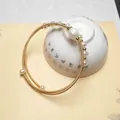 Elegant multi-layer freshwater pearl wrap bracelet with 14K gold plated wire design - White Pearl Gold Spiral Style