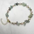 Armband met natuurlijke zoetwaterparels en paars-groene kristallen edelstenen - Fluoriet