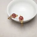 Handgefertigte Ringe aus 14K Gold Filled Draht mit rosa Erdbeerkristall-Edelsteinen - Erdbeerkristall Stil