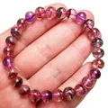 Hochwertiges Super Seven Naturkristall-Armband mit roten und violetten Einschlüssen - Super Seven Einzelne Wicklung