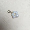 Elegant freshwater pearl cat paw charm with golden spring clasp for necklaces - Single Pendant (No Chain)