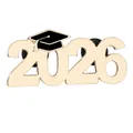 Detail of 2026 graduation pin with black bachelor cap and gold finish with rubber backs - 2026 Number And Bachelor Hat Style(C3471-3)