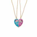 Set di collane con ciondolo a cuore gatto unicorno per migliori amiche Big e Lil Sis - Gatto Sorella Big/Lil Sis (A3194)