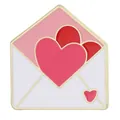 Spilla a busta con cuori in smalto rosa e rosso placcata oro per San Valentino - Stile Busta Cuore (C3481-2)