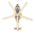 Aviation helicopter enamel pin with gold plating and white grey alloy finish - Gold White Helicopter (C3214-4)