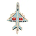 Épinglette émaillée avion de chasse bleu avec bordure dorée et détails - Chasseur Bleu Blanc (C3453-4)