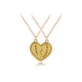 Golden heart puzzle necklace set for two with Best Friends engraving for friends gift - Gold (A1154GO)