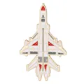 Insigne d'avion de chasse en émail blanc et gris avec alliage d'aviation doré - Chasseur Blanc Gris Rouge (C3453-6)