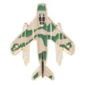 Broche en émail avion de chasse militaire avec motif camouflage et étoile dorée - Chasseur Camouflage Vert (C3453-8)