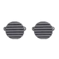Boutons de manchette ronds en métal poli pour hommes avec motif classique à rayures - Style Rond à Rayures Horizontales (B1098) / Canon de fusil